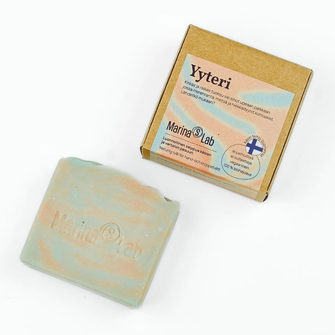 Ekologinen ja käsintehty suolasaippua, joka sopii päivittäiseen ihonhoitoon.