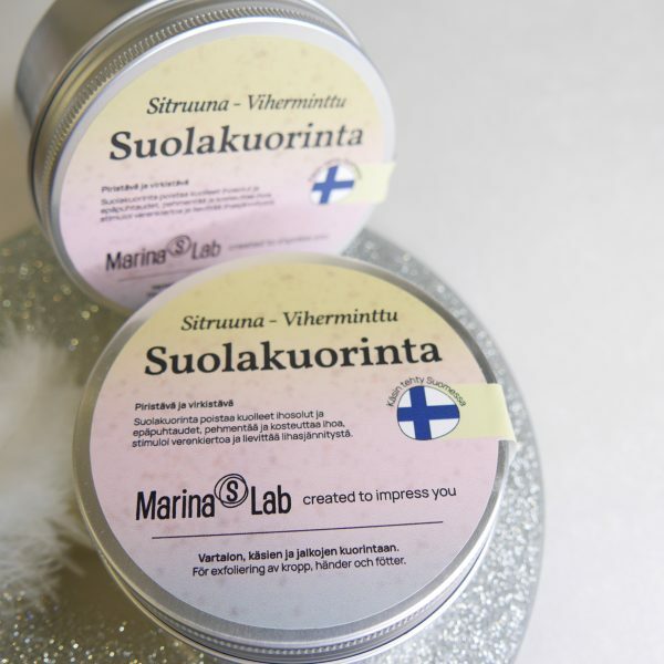 Marina’s Lab syväpuhdistava suolakuorinta – Sitruuna & Viherminttuöljyt